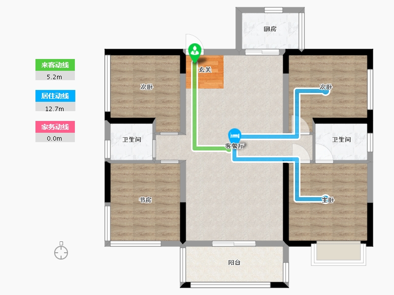 广西壮族自治区-钦州市-浦北晨华城市广场-98.26-户型库-动静线