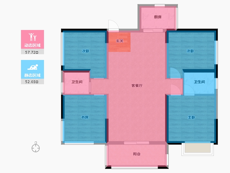 广西壮族自治区-钦州市-浦北晨华城市广场-98.26-户型库-动静分区