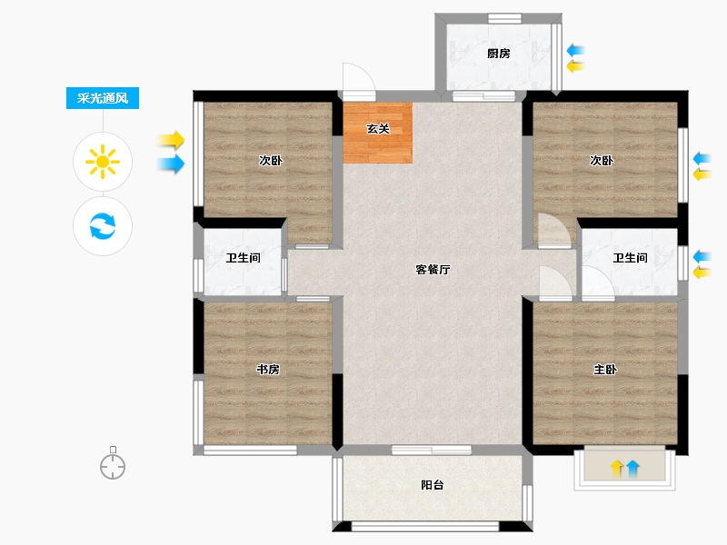 广西壮族自治区-钦州市-浦北晨华城市广场-98.26-户型库-采光通风