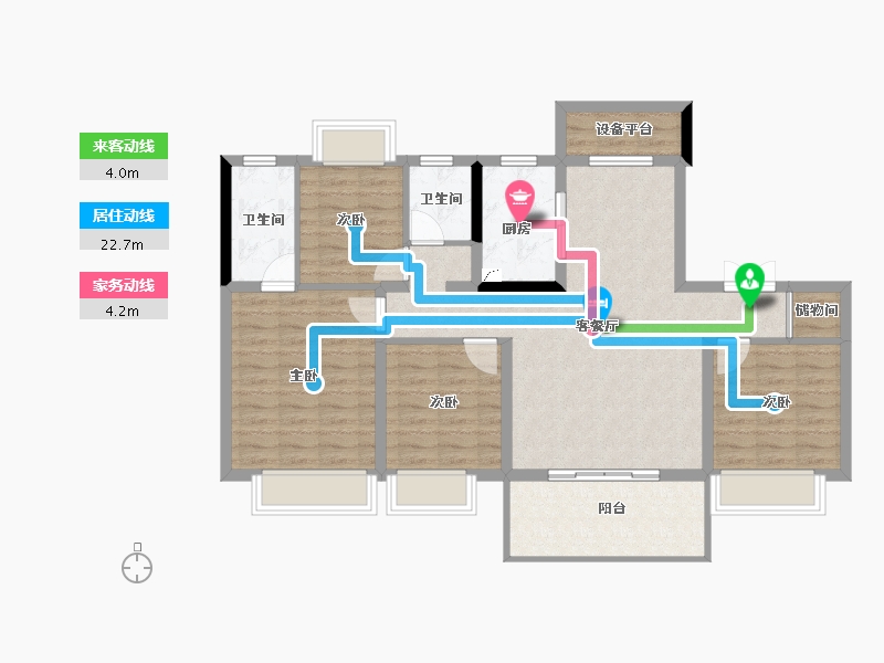 湖南省-长沙市-宁乡敏捷紫云府-100.38-户型库-动静线