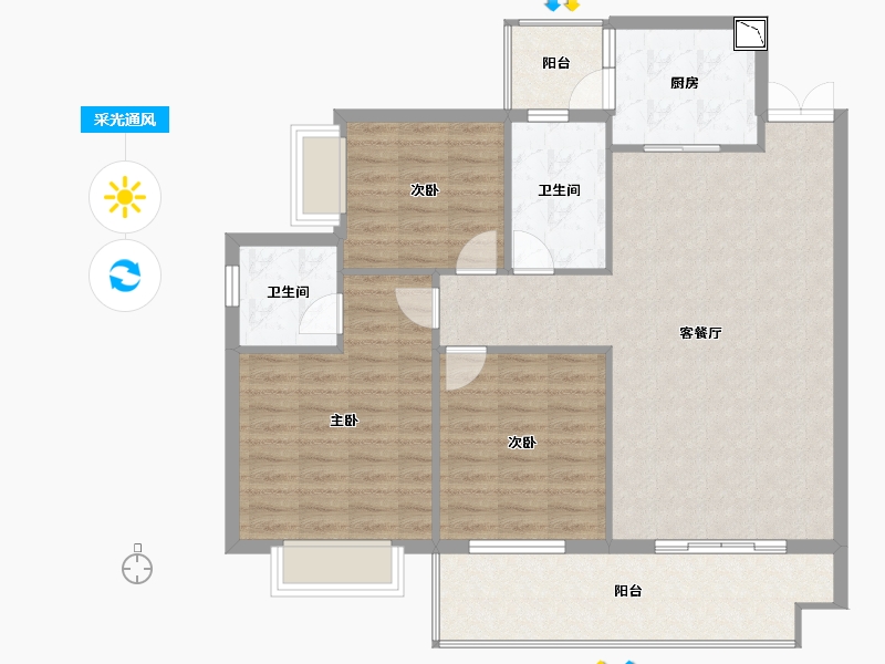 湖南省-邵阳市-洞口佳和名都-108.12-户型库-采光通风