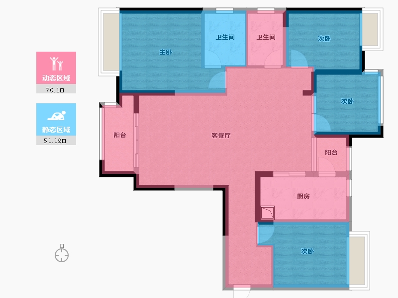 四川省-成都市-招商中央华城-107.93-户型库-动静分区