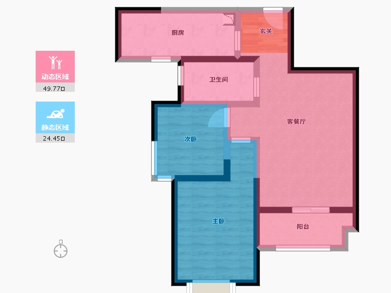 陕西省-西安市-长盛・青春汇-64.61-户型库-动静分区