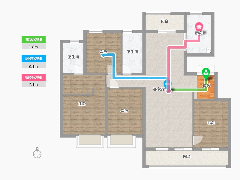 陕西省-西安市-融创・桃源府-116.00-户型库-动静线