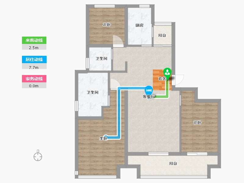 陕西省-西安市-陕建・荣华臻萃府-96.80-户型库-动静线