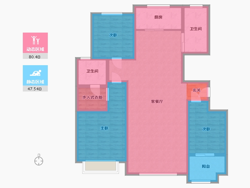 山东省-淄博市-金润・香榭大厦-114.54-户型库-动静分区