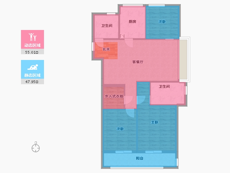 浙江省-舟山市-沁润公寓-93.19-户型库-动静分区