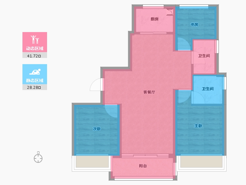 浙江省-温州市-华侨城欢乐天地-61.96-户型库-动静分区