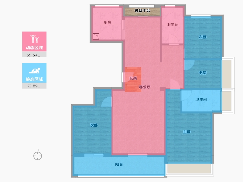 浙江省-舟山市-沁润公寓-108.71-户型库-动静分区