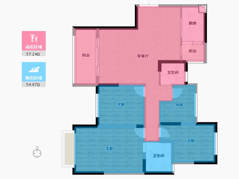 贵州省-遵义市-祥龙御府-99.46-户型库-动静分区