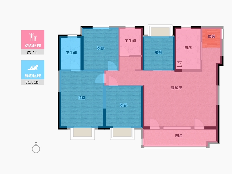 江苏省-常州市-弘阳上坤云�o-102.40-户型库-动静分区