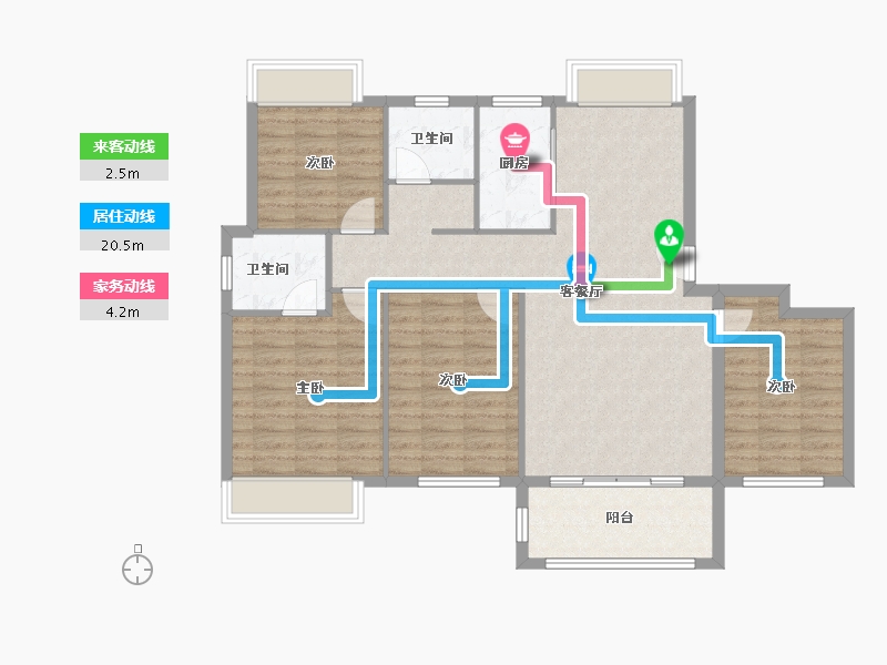 江西省-赣州市-豪门新城-103.45-户型库-动静线