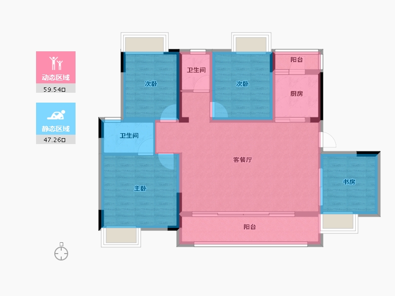 重庆-重庆市-春风里-95.54-户型库-动静分区