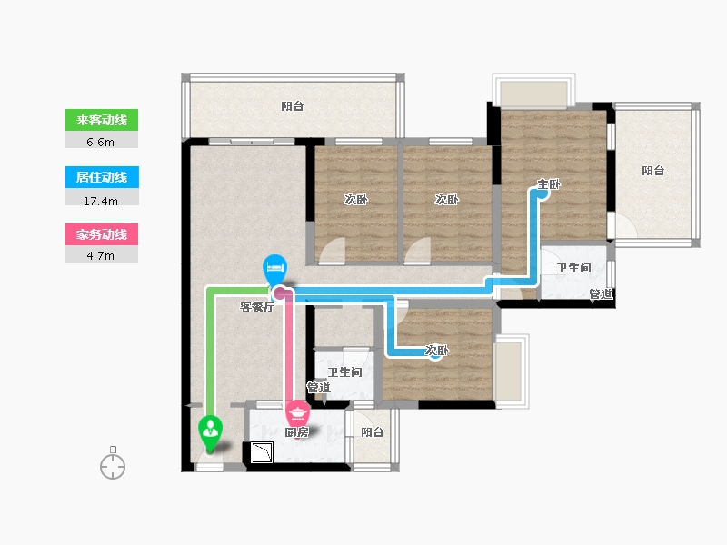 广西壮族自治区-南宁市-冠利幸福苑-110.14-户型库-动静线