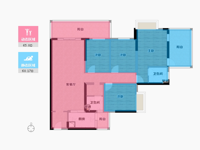 广西壮族自治区-南宁市-冠利幸福苑-110.14-户型库-动静分区