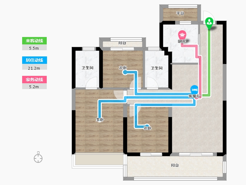 浙江省-温州市-鹿宸印-87.99-户型库-动静线