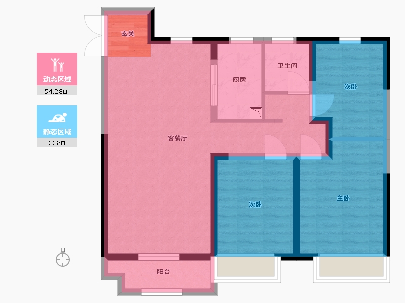 内蒙古自治区-包头市-中国铁建・景晟学府-78.34-户型库-动静分区