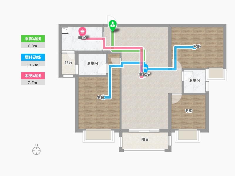 湖南省-株洲市-旺城天悦-93.48-户型库-动静线