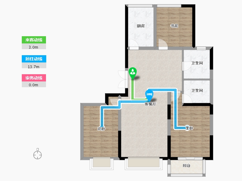 山西省-吕梁市-中央公园-100.03-户型库-动静线