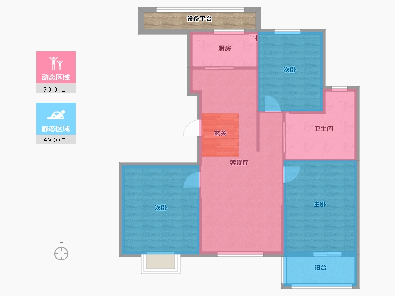 山东省-烟台市-花半里-93.80-户型库-动静分区