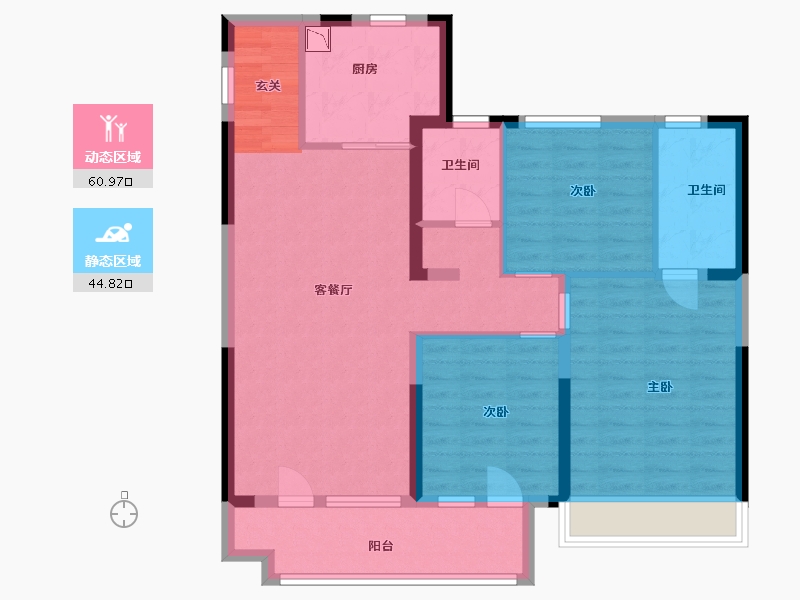 山东省-烟台市-旭辉银盛泰・辉盛岚湾-94.40-户型库-动静分区