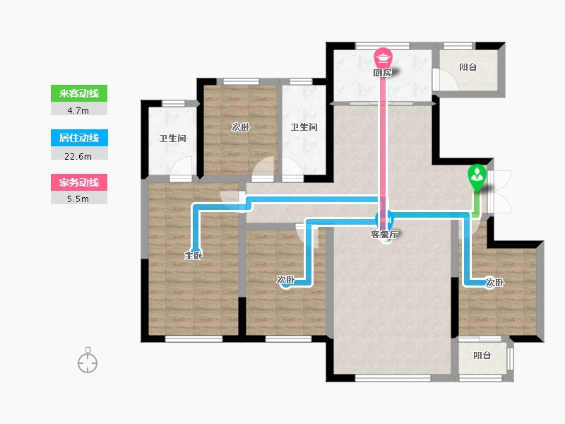 宁夏回族自治区-银川市-中房悦然居-112.00-户型库-动静线