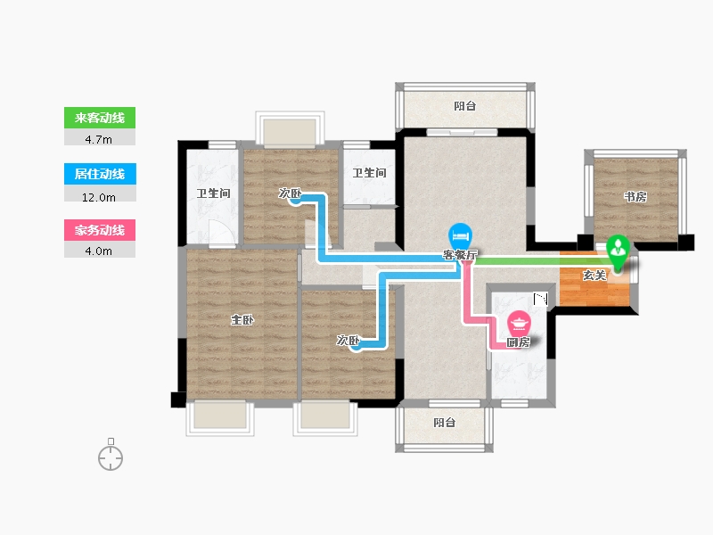 广西壮族自治区-南宁市-中南春风南岸-88.61-户型库-动静线