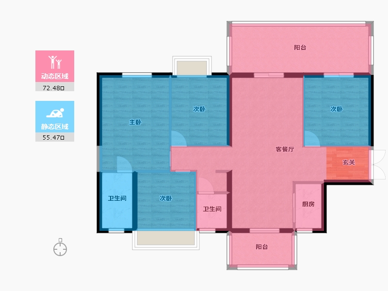 广西壮族自治区-南宁市-凯旋1号上水湾-115.98-户型库-动静分区