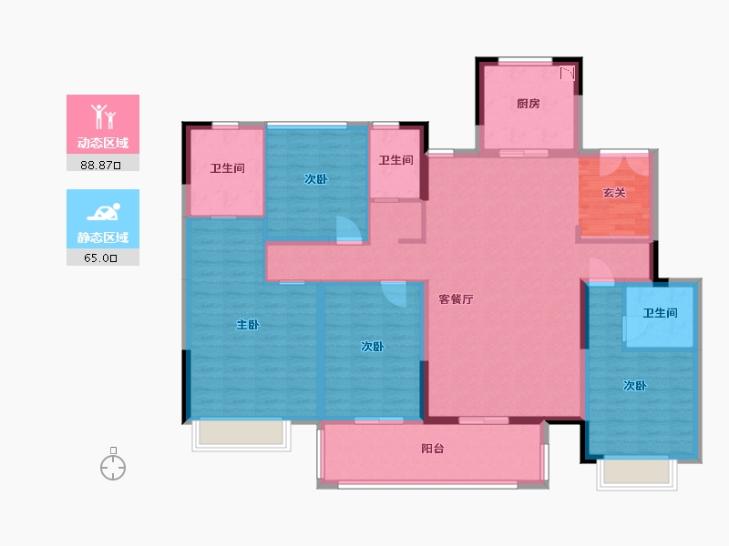 广西壮族自治区-南宁市-中海哈罗学府-138.96-户型库-动静分区