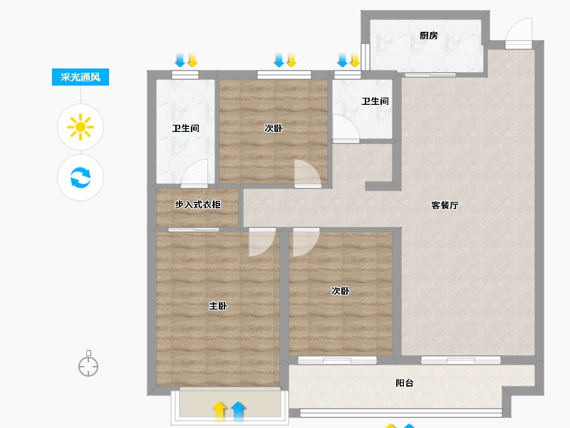 山东省-菏泽市-佳和雅园-99.20-户型库-采光通风