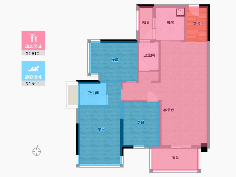 广西壮族自治区-南宁市-天健城天境-86.00-户型库-动静分区