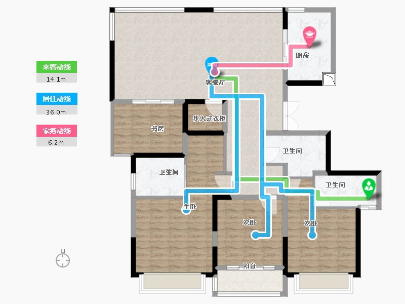 浙江省-宁波市-江山万里七期琅峰-142.00-户型库-动静线