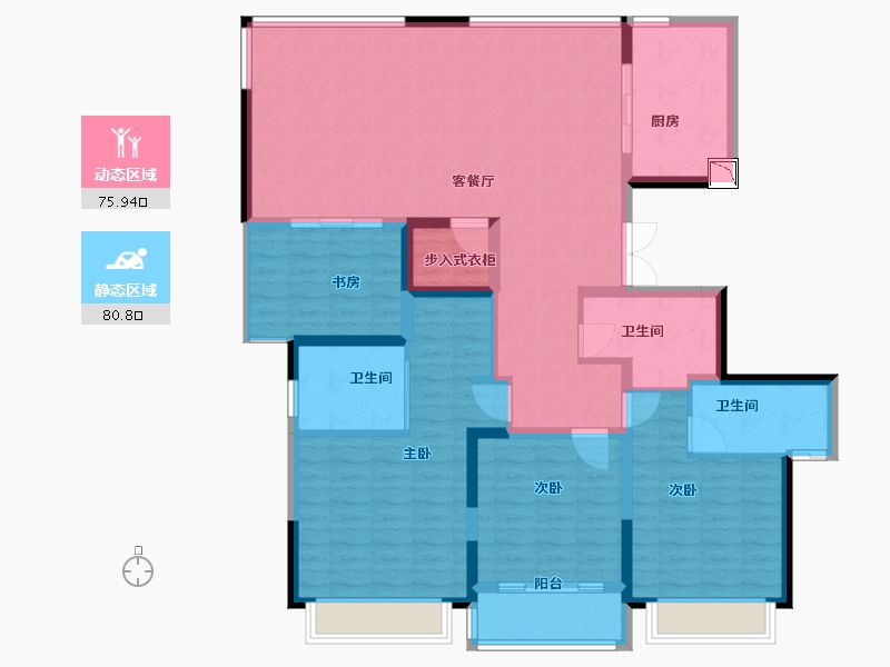 浙江省-宁波市-江山万里七期琅峰-142.00-户型库-动静分区