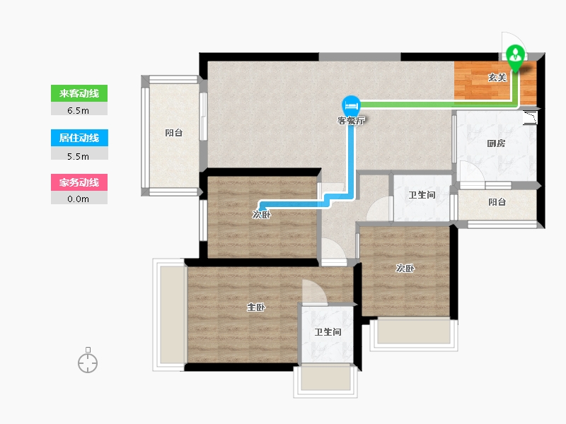 广西壮族自治区-南宁市-天健城天境-82.71-户型库-动静线