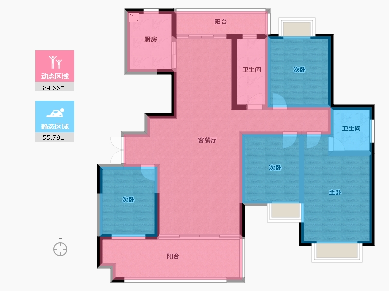 湖南省-怀化市-公园央著-124.77-户型库-动静分区