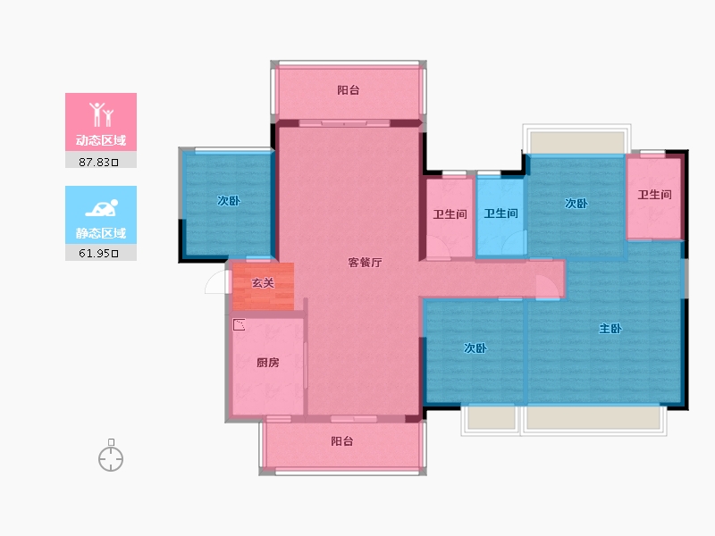 广西壮族自治区-南宁市-龙光天瀛-135.46-户型库-动静分区