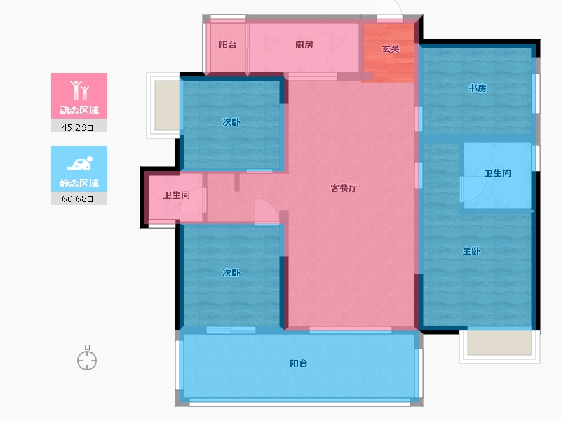 广西壮族自治区-南宁市-彰泰凤岭江湾-94.40-户型库-动静分区