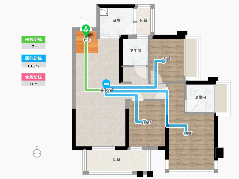 广西壮族自治区-南宁市-天健和府-71.23-户型库-动静线