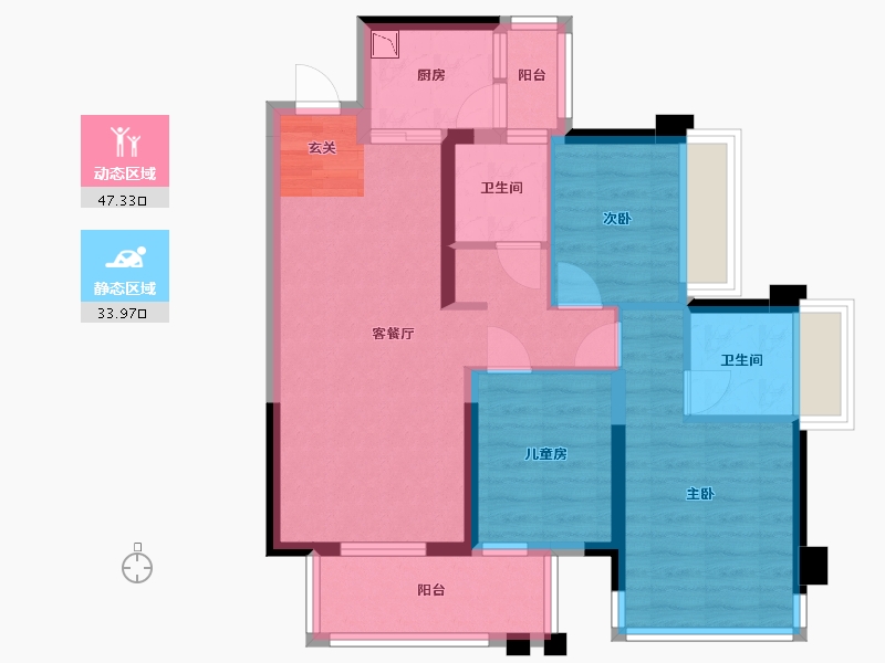 广西壮族自治区-南宁市-天健和府-71.23-户型库-动静分区