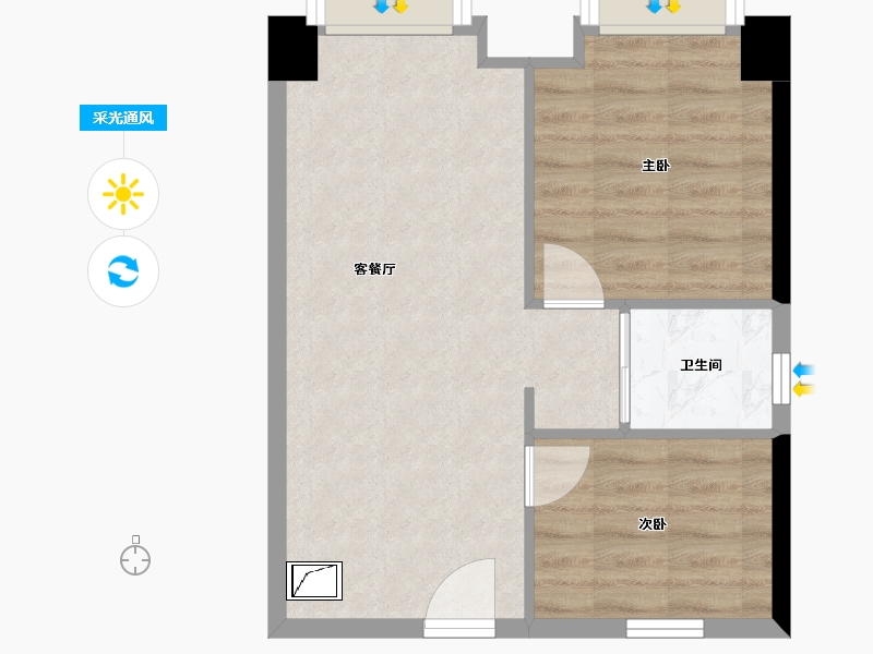 湖南省-长沙市-碧桂园城市之光-46.16-户型库-采光通风