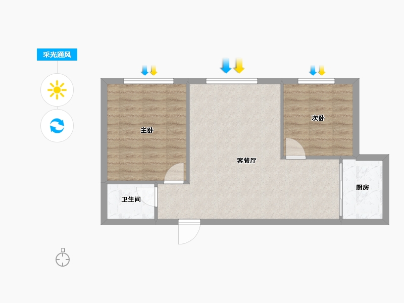 黑龙江省-哈尔滨市-墅公馆-55.95-户型库-采光通风