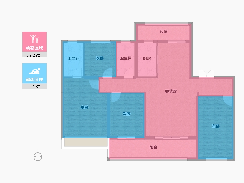 山东省-潍坊市-清河熙华园-118.56-户型库-动静分区