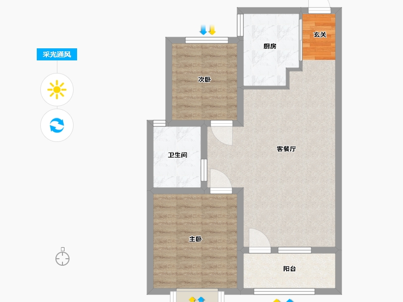 山东省-青岛市-海尔产城创衡山学府-64.80-户型库-采光通风