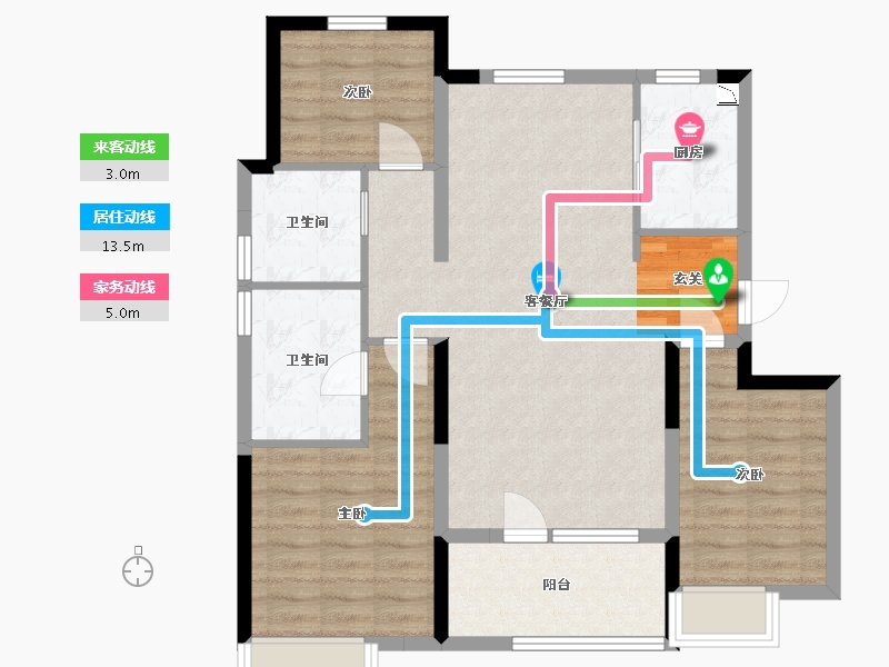 山东省-青岛市-龙湖亿联春江悦茗-88.00-户型库-动静线