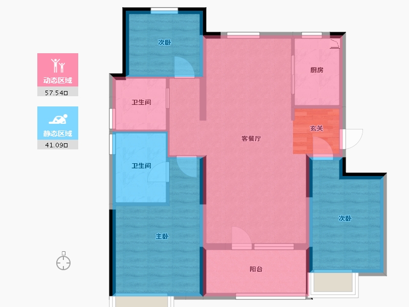 山东省-青岛市-龙湖亿联春江悦茗-88.00-户型库-动静分区