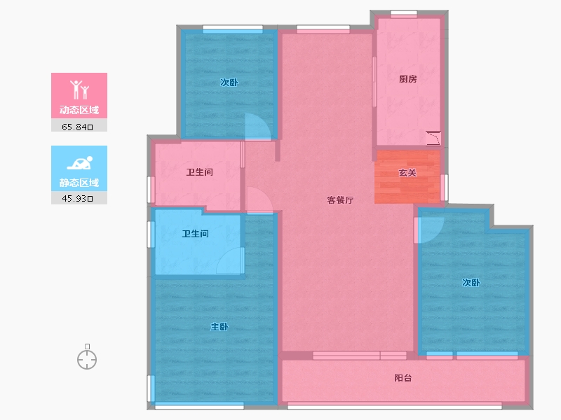 山东省-青岛市-融创・影都壹�-100.02-户型库-动静分区