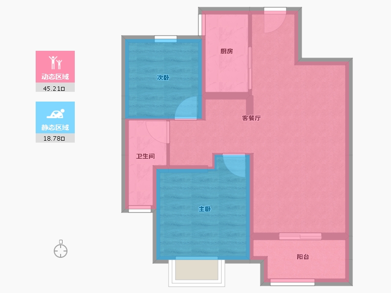 陕西省-西安市-隆基泰和万和郡-56.21-户型库-动静分区