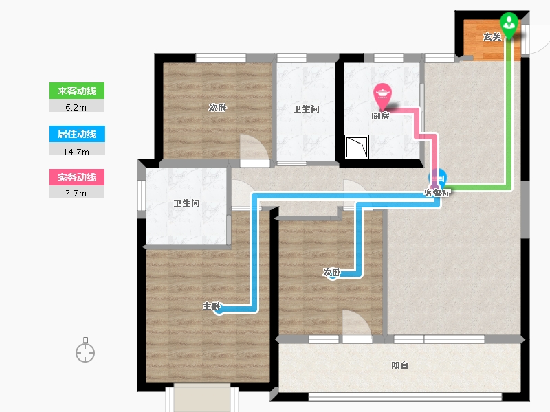 山东省-青岛市-龙湖春江天境-95.20-户型库-动静线