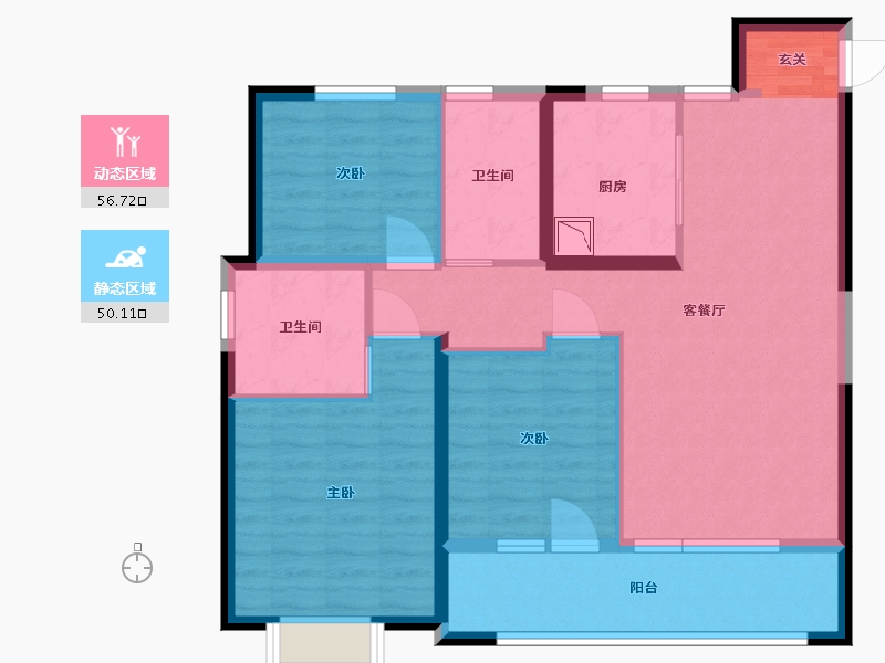 山东省-青岛市-龙湖春江天境-95.20-户型库-动静分区