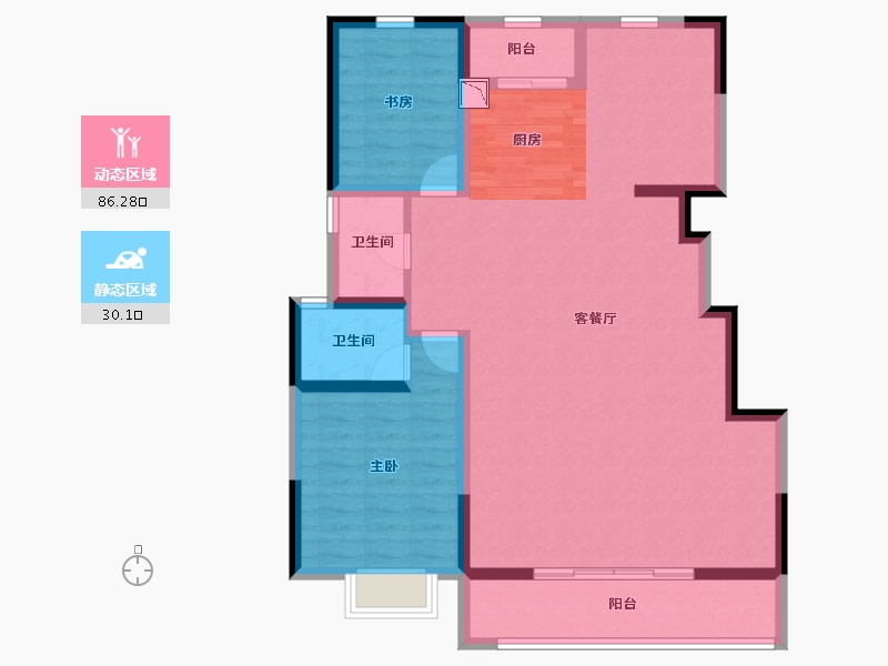 云南省-昆明市-德润香山府-105.19-户型库-动静分区